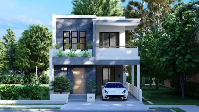 Desain rumah minimalis 2 lantai ukuran 6x12 hemat biaya