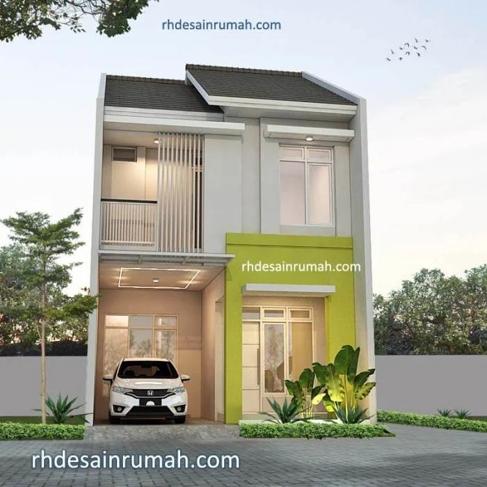 Desain rumah minimalis 2 lantai ukuran 6x12 hemat biaya