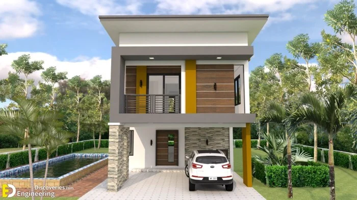 Contoh denah rumah minimalis 2 lantai ukuran 7x10